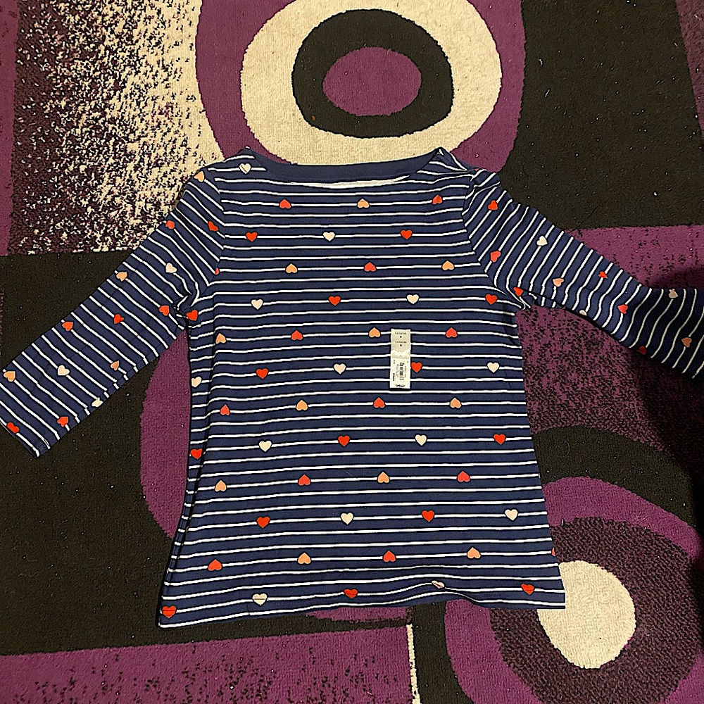 Navy Striped Heart Shirt
